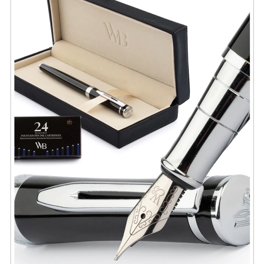 White and Gold Fountain Pen